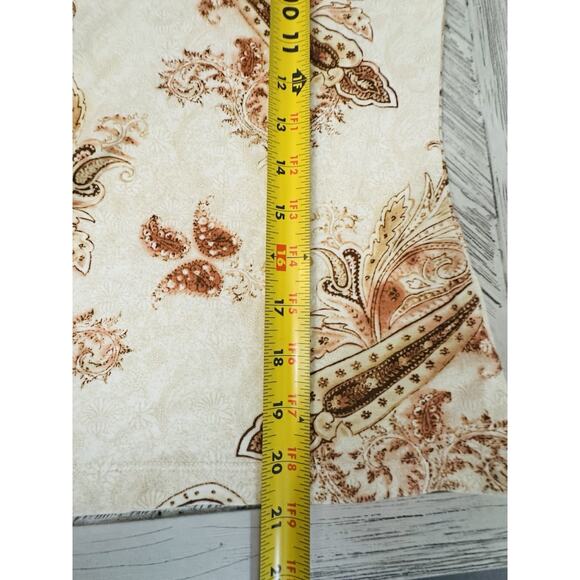 Vtg Y2K Tan & Brown Paisley Blue Size Medium With Velvet Accents Boho Western - Picture 6 of 6